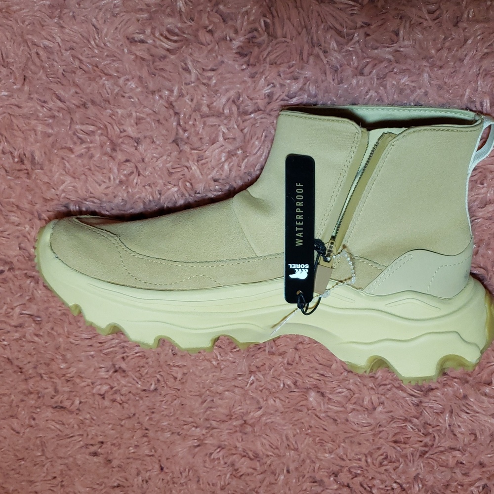 SOREL NEW Women Kinetic  Breakthru Acadia Waterproof Boot Tawny Buff Ceramic - Picture 12 of 13